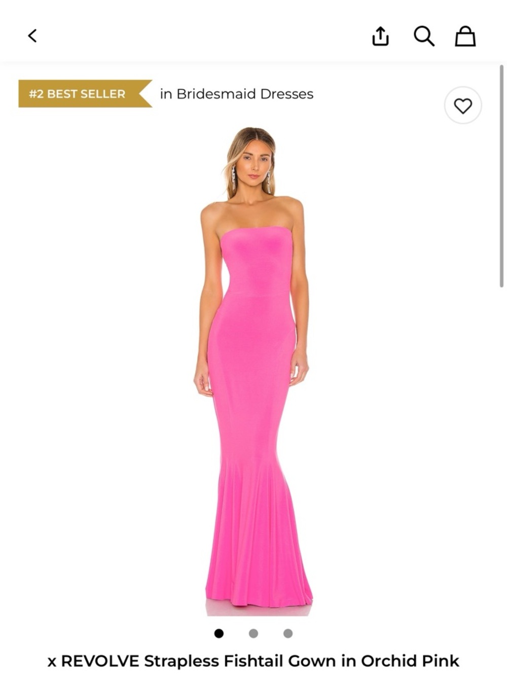 NORMA KAMALI Strapless Fishtail Gown in Hot Pink